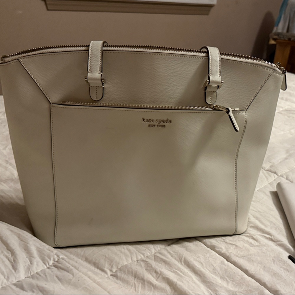 Kate Spade Cream Zip Tote